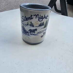 Louisville Stoneware Handmade Ceramic Coffee Tea Mug Silent Holy Night Cup GUC.